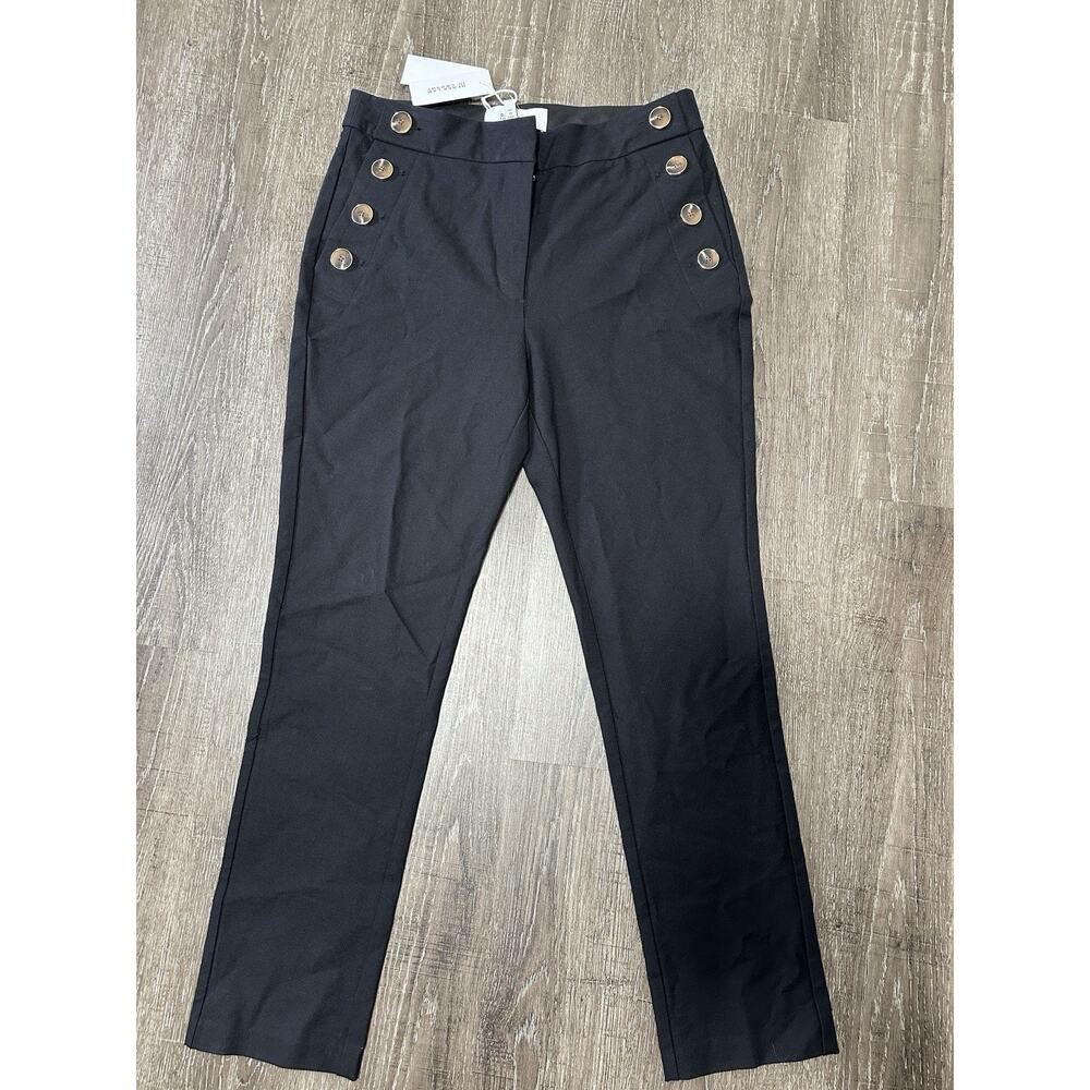 Derek Lam 10 Crosby Kelis Straight Leg Sailor Pant Size 8 Black NWT $395 Retail